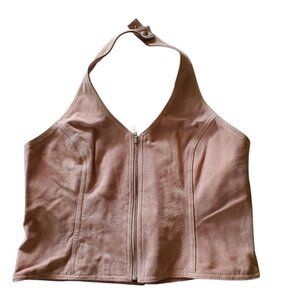 Wilson Leather Maxima Pink Halter Top Large